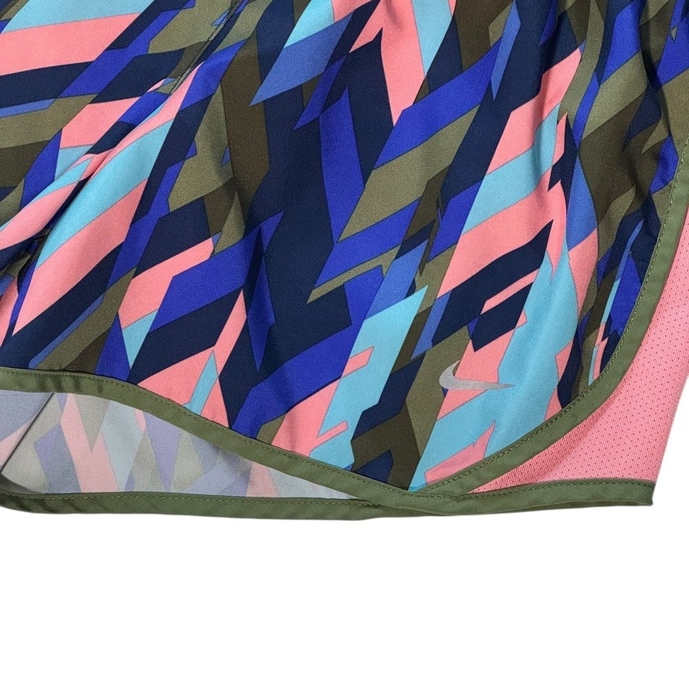 Nike‎ Dri-Fit Girls Size M Athletic Shorts Geometric Pink Green Blue Drawstring - Picture 3 of 10